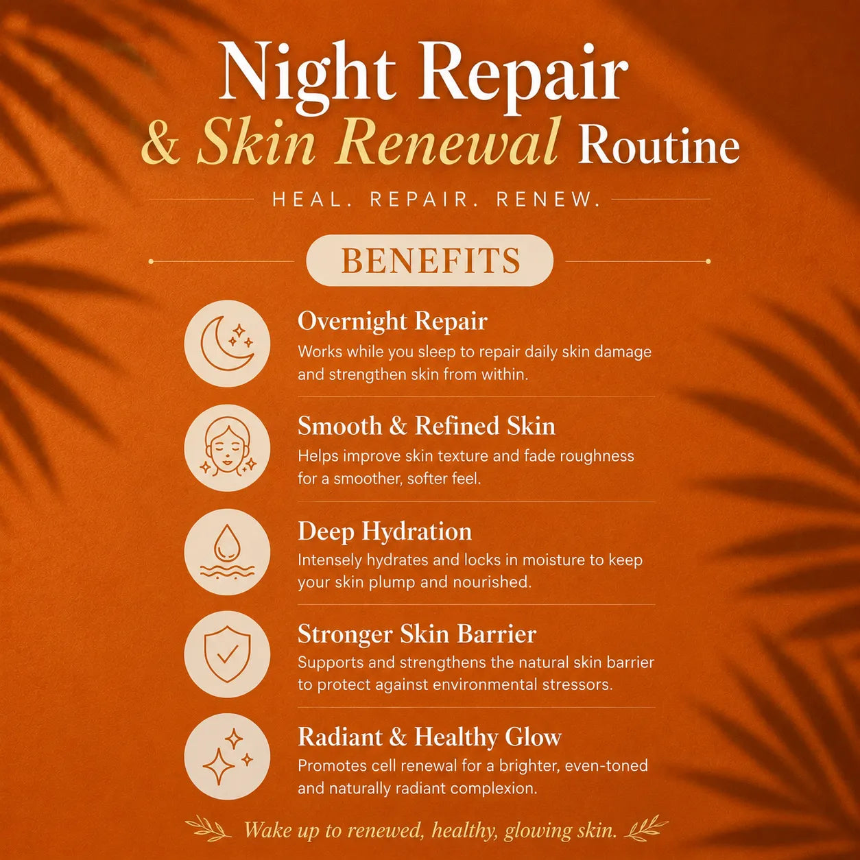 Curevia night skincare routine for smoother skin, hydration and overnight renewal