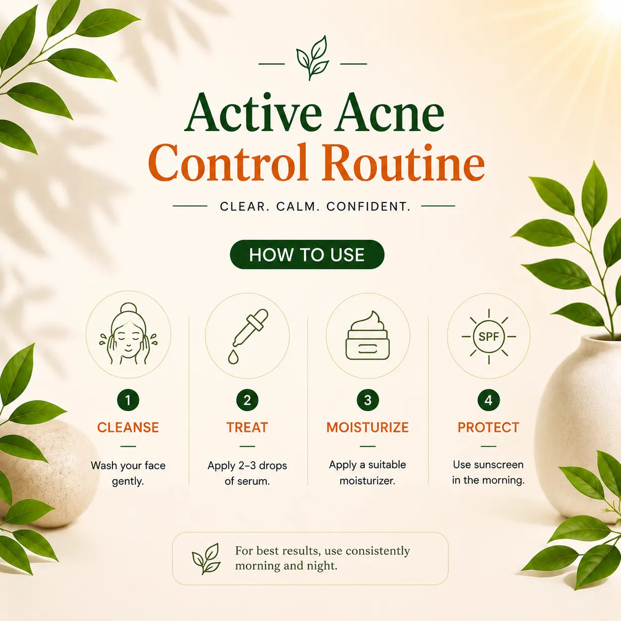 3-step skincare routine with Facewash, Niacinamide Serum and SPF 60 Sunscreen